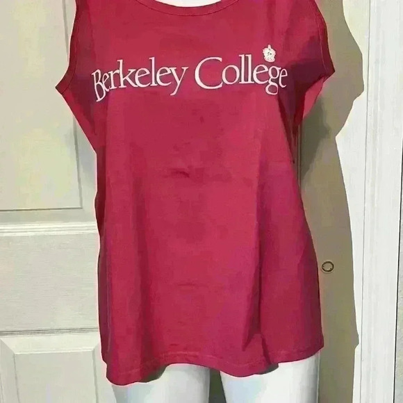 Vintage 90s UC Berkeley College Pink Scoop Neck Beach Tank Top Medium Womens - Picture 6 of 6